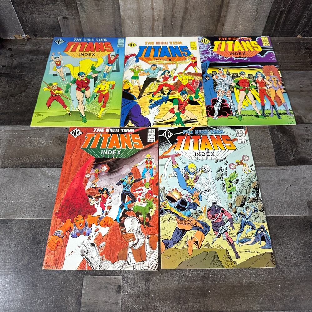 THE OFFICIAL TEEN TITANS INDEX 1 - 5 SILVER-AGE AND MODERN AGE SERIES PEREZ